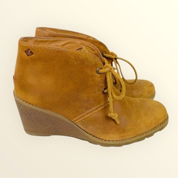 Sperry Boots Womens  Celeste Prow Ankle Booties Brown Leather
Wedge size 7 - Picture 6 of 11